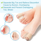 Povihome 6 Pack Gel Toe Spacer Separators(0.6'' Thick), Bunion Corrector for Overlapping Toe (1st/2nd Toe), Silicone Toe Spacers