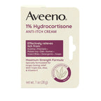 Aveeno Maximum Strength 1% Hydrocortisone Anti-Itch Cream, Triple Oat, Aloe & Vitamin E for Itch Relief from Eczema, Psoriasis, 