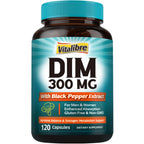 Vitalibre DIM Supplement for Women & Men, Estrogen Metabolism, Hormone Balance & Menopause Support, DIM 300 mg with Black Pepper
