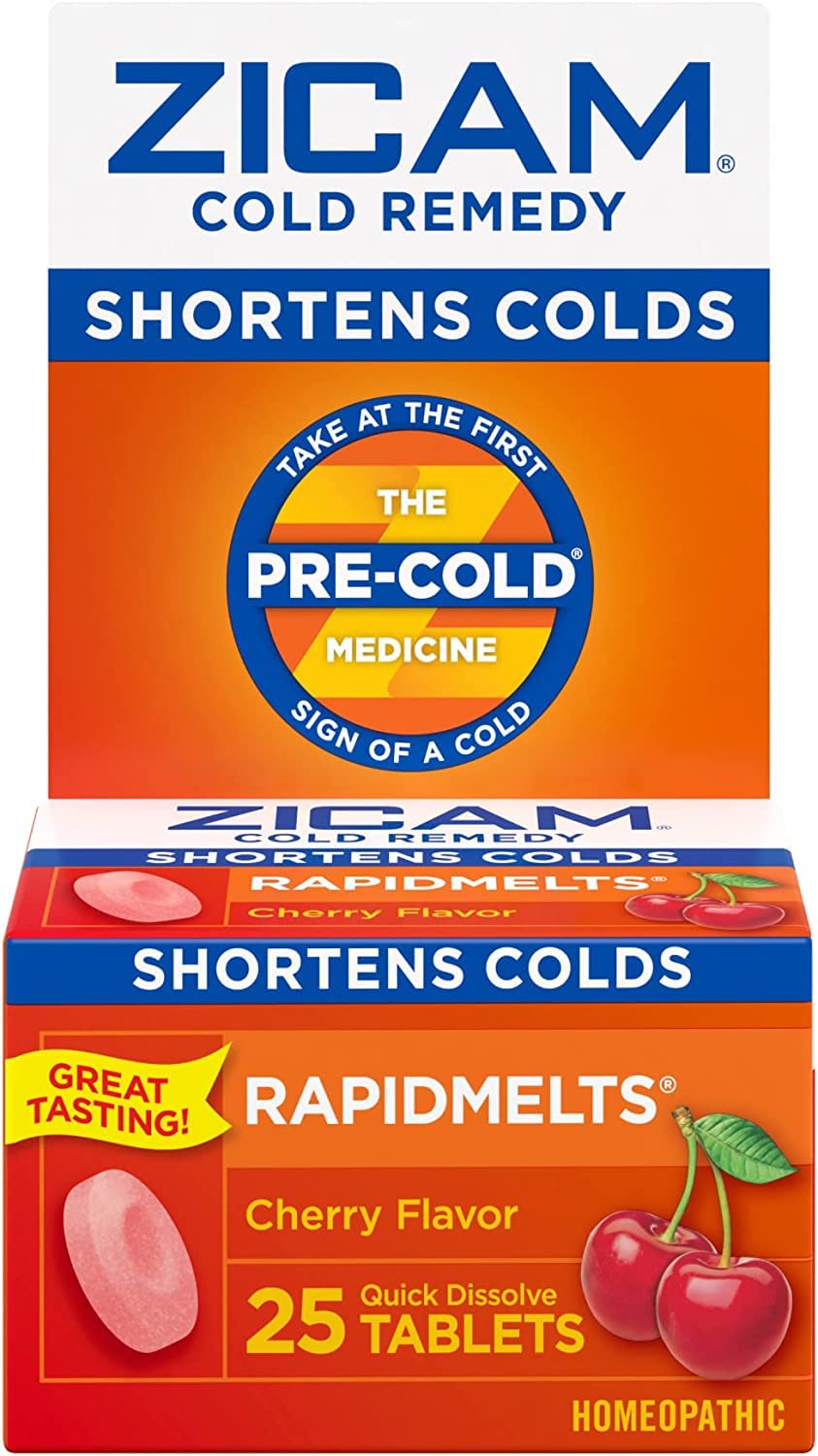 Zicam Cold Remedy RapidMelts Cherry Flavor, Zinc Formula, Quick Dissolve Tablets, 25 Count (Pack of 3)