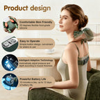 Siasoo Heated Neck Massager-Wireless Portable Shiatsu Neck and Shoulder Deep Tissue 4D Kneading Massage Pillow, Simulated Human