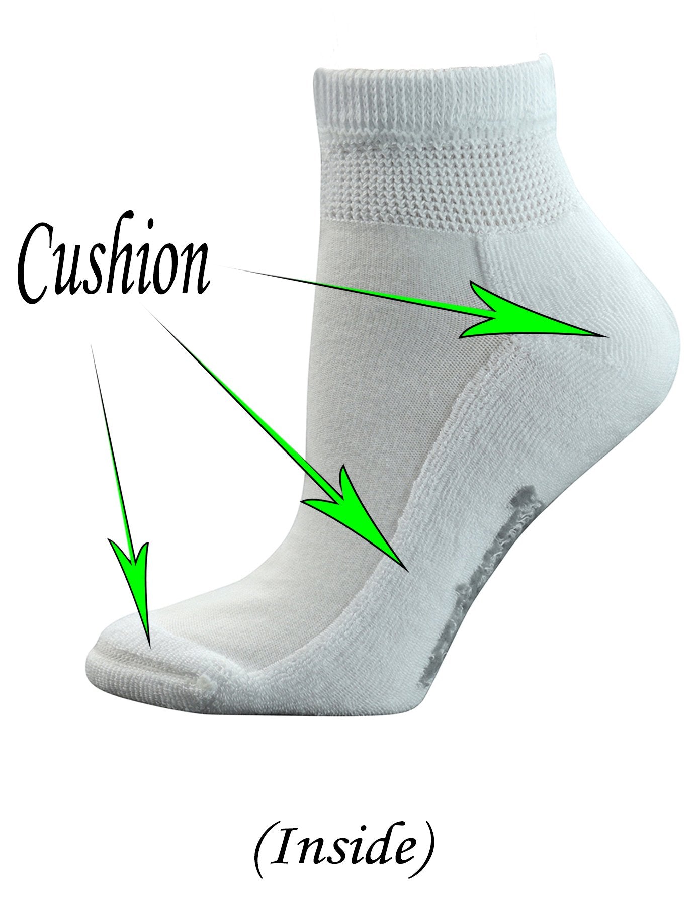 Yomandamor Women's 5 Pairs Non-Binding Cotton Ankle Diabetic/Dress Socks with Seamless Toe and Cushion Sole
