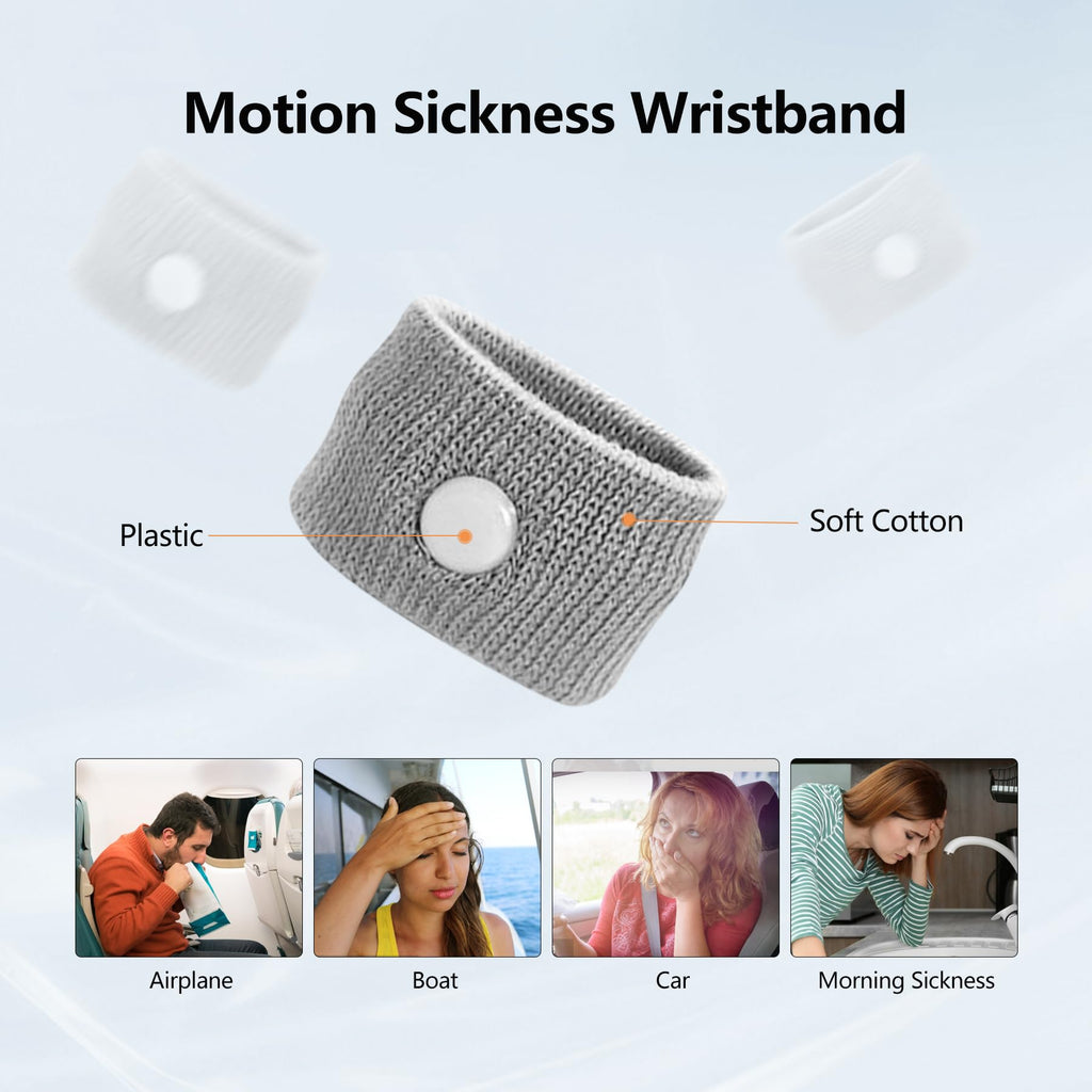 COMFYTHERA Motion Sickness Wristband, Anti-Nausea Acupressure Wrist Band for Nausea Relief, Dizziness and Vomiting from Car Sea