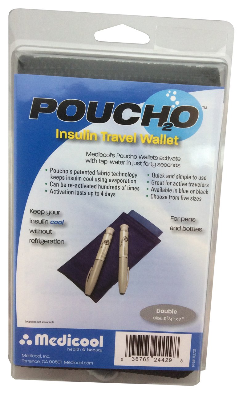 POUCHO DIABETIC DBL PEN WALLET BLK