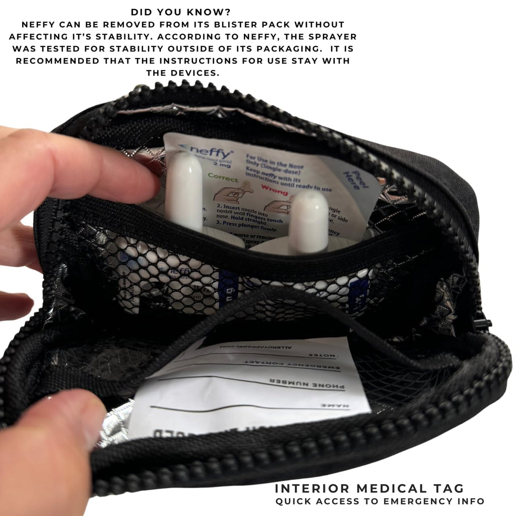 Allergy Apparel Auvi-Q Carrying Case | Insulated Medical Bag for Kids & Adults | Holds 2 Auvi-Q, Neffy Nasal Spray, Inhaler, or