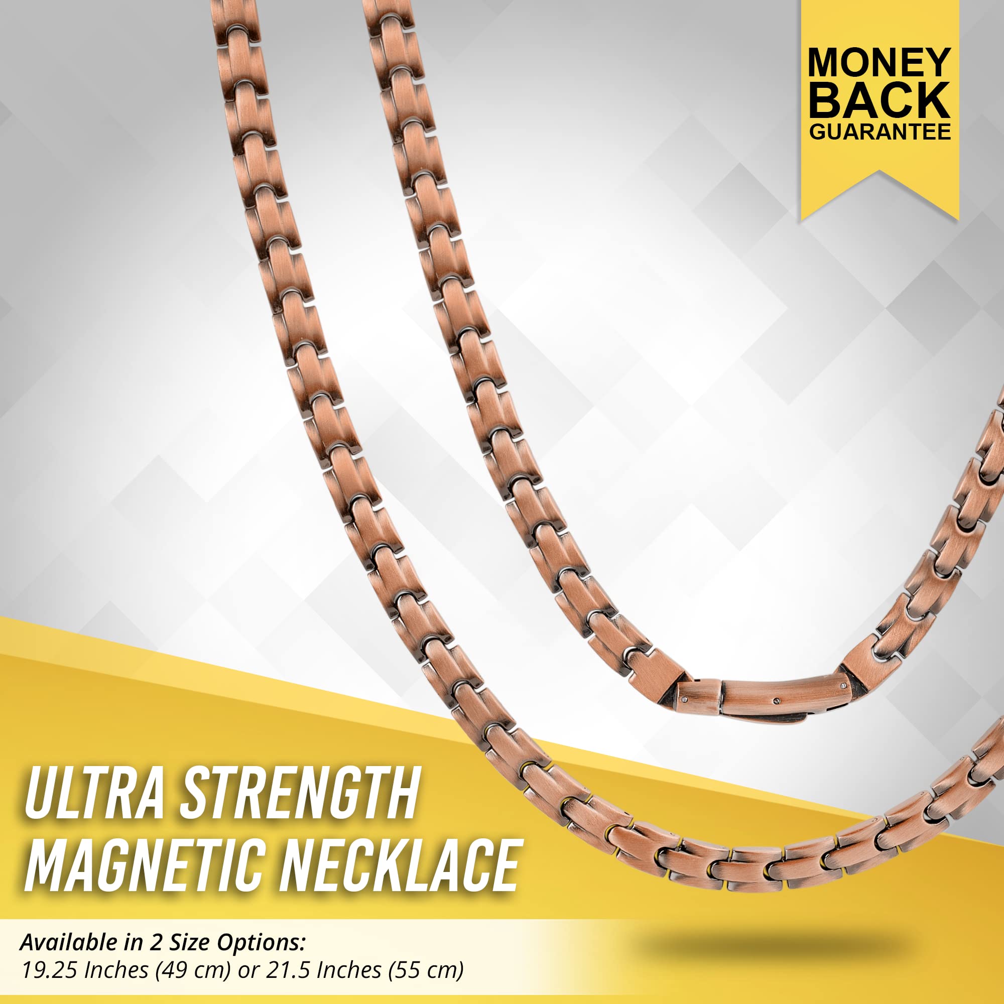 MagnetRX Copper Magnetic Necklace - Ultra Strength Magnetic Copper Necklace for Men and Women - 99.9% Pure Copper Necklace with