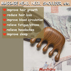 Moreinday Wooden Scalp Massager Comb, Green Sandalwood Handmade Massage Comb for Hair Growth and Scalp Relax, Loc Comb for Siste