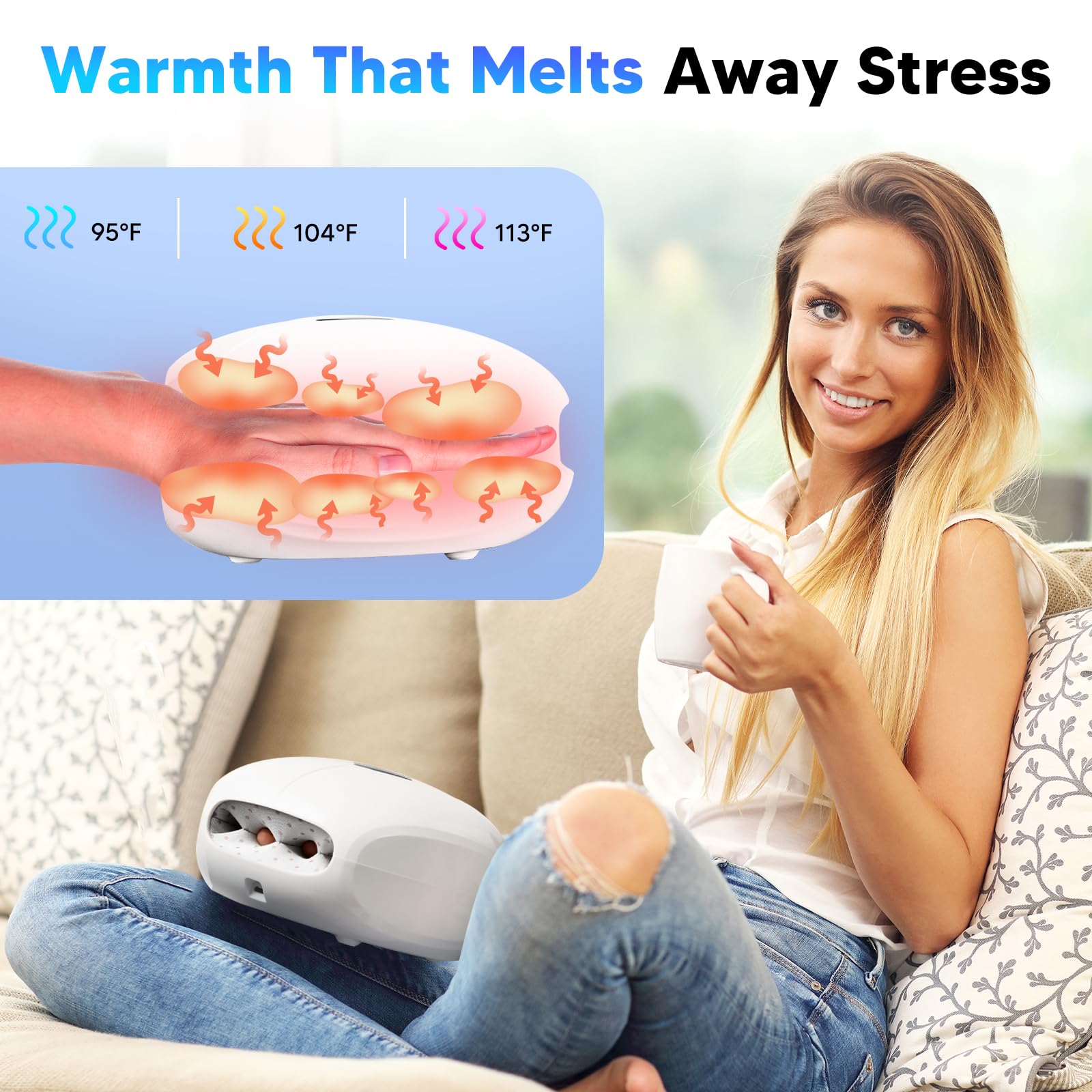 arboleaf Hand Massager with Heat and Compression, FSA HSA Eligible, Hand Massage Machine for Her Him, Adjustable Intensity for C