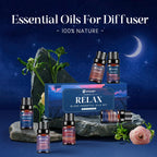 Relax Essential Oils, Essential Oil Set for Diffusers for Home, Humidifiers, Candle Making, Aromatherapy - Stress Relief, Calm D