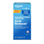 Amazon Basic Care Maximum Strength Famotidine Tablets 20 mg, Acid Reducer for Heartburn Relief, 25 Count (Packaging may vary)
