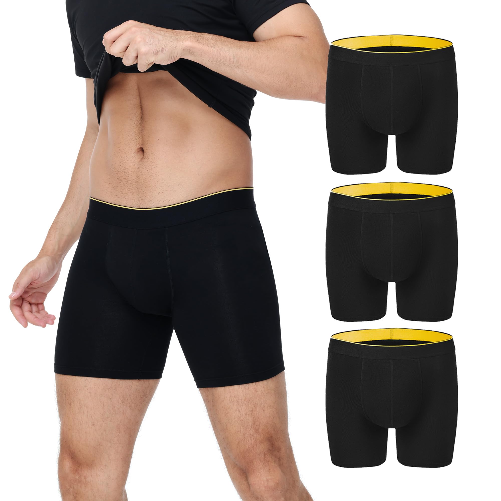 BATTEWA Full Coverage Incontinence Underwear for Men Overnight Leak Proof Boxer Briefs Protective Underpants for Male Bladder Co