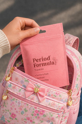 Period Kit/Travel Kit - 5 Kits -Sanitary Pad & Liner, Hand Sanitizer, Disposal Bag - Feminine Hygiene Essentials Period Formula