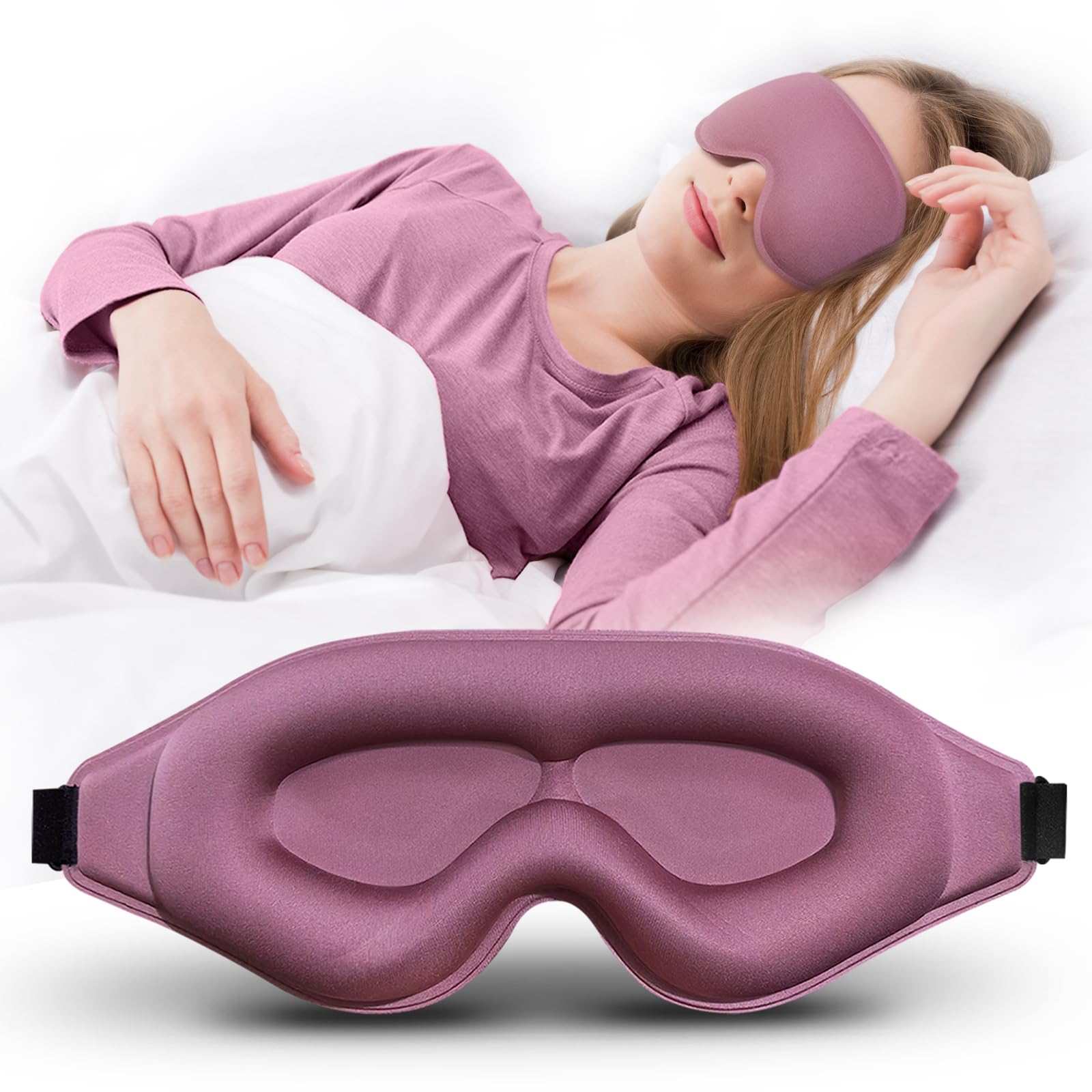 Clbxzwc 3D Advanced Eye Mask for Sleeping, Ultra Delicate Soft Skin Friendly Eye mask,100% Blackout Sleep Eye Mask for Sleep, Ey