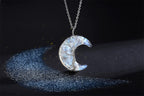 MAIBAOTA Opal Stone Necklace Healing Crystals Tree Life Wire Wrapped Crescent Moon Phase Pendant Necklace Mothers Day Gifts for