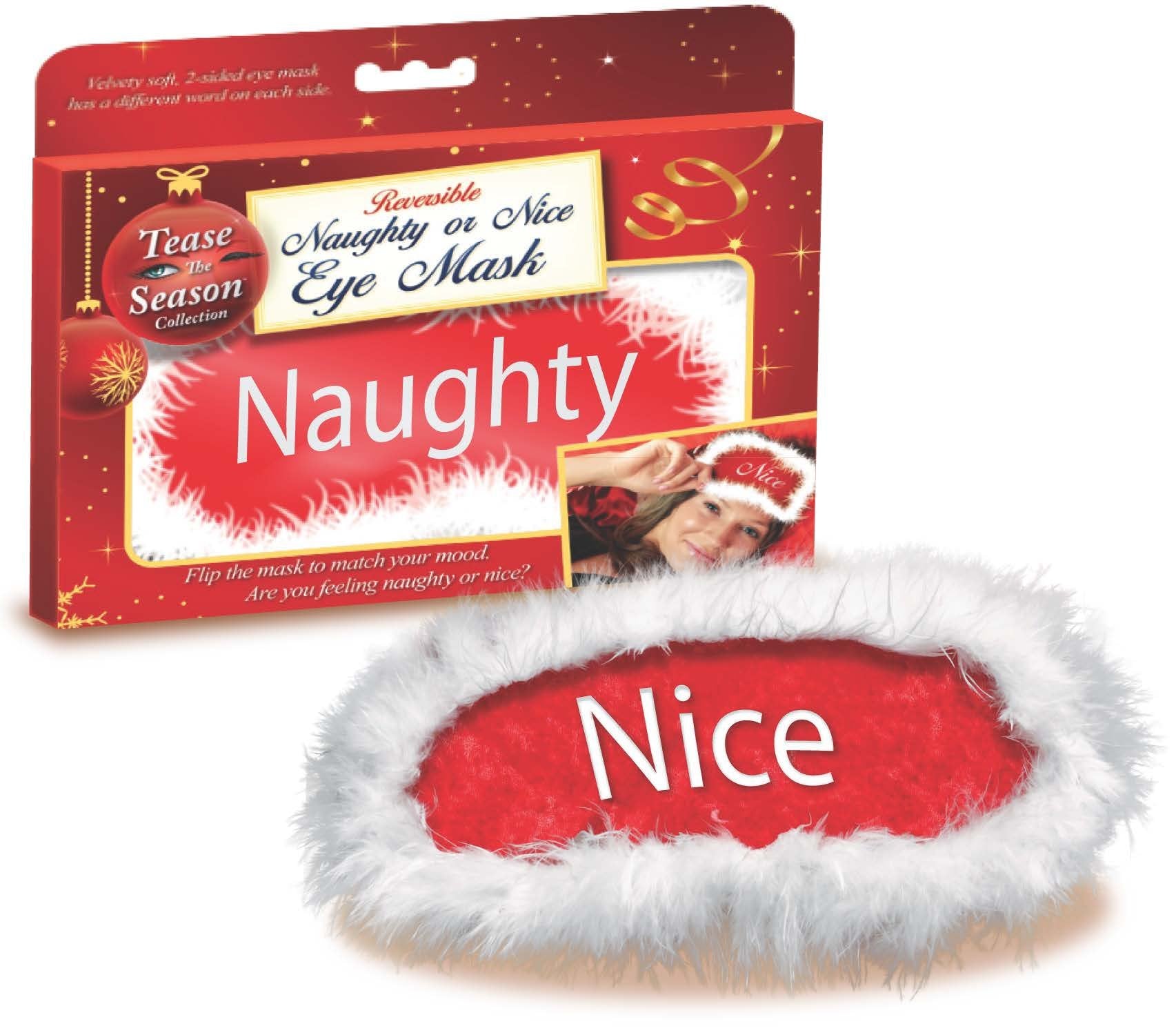 Sportsheets Reversible naughty or nice Eye Mask, Red With White Feather Trim, .017 Pound