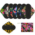 7pcs/Set Including 1pc Mini Wet Bag +6pcs Bamboo Charcoal Cloth Menstrual Pads/Reusable Sanitary Pads/Mama Panty Liners (All Ran