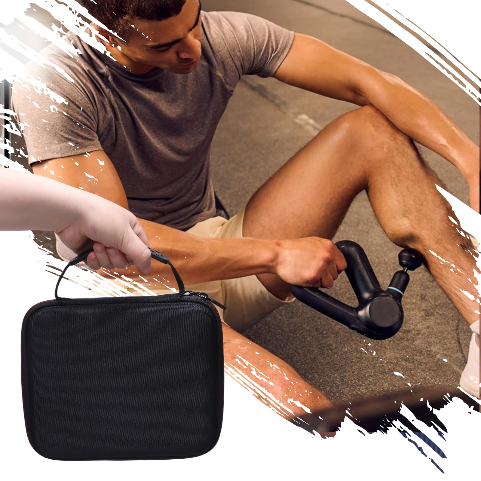 XANAD Massage Gun Case Compatible with Theragun Prime Percussive Therapy Deep Tissue Muscle Treatment Massage Gun,Black