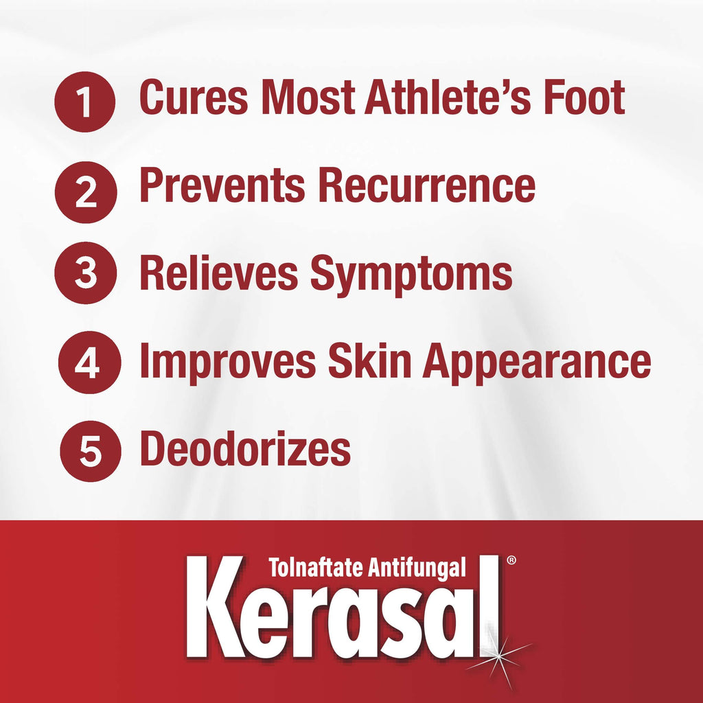 Kerasal 5-In-1 Athletes Foot Invisible Powder Spray, Athletes Foot Spray, 2 oz