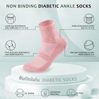 Bulinlulu Diabetic Socks for Men Women,6 Pairs Non Binding Ankle Diabetic Socks for Women Men Size 6-9 9-12(Light Bright-Medium)