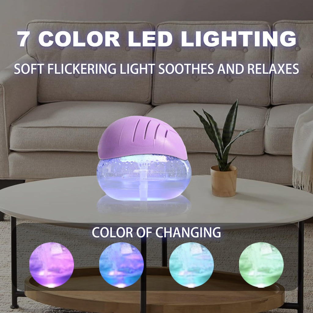 Air freshener (Purple) - for Home, Bedroom and Office - Essential Oil Aroma Diffuser with LED Coloured Night Light with Soothing