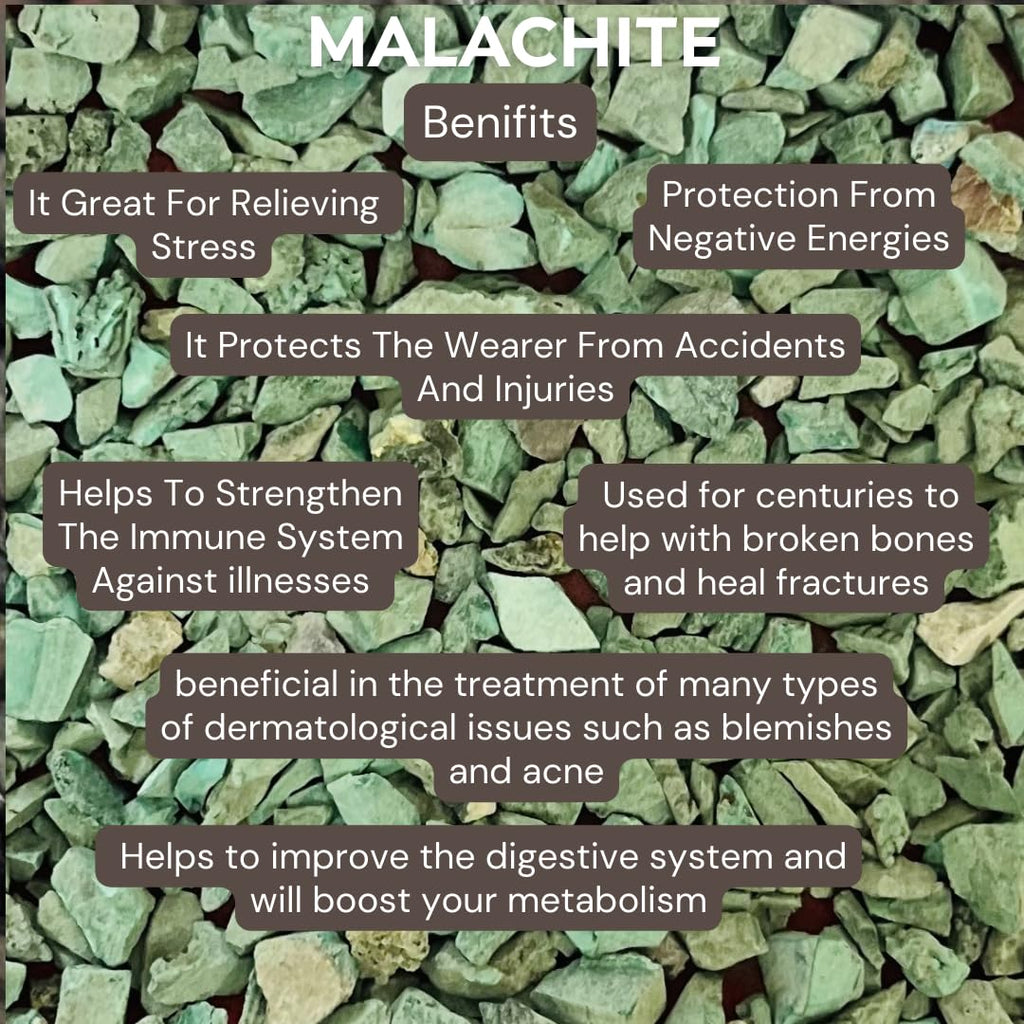 Indian Consigners Natural Crushed Polished Tumbled Gem Stone Chips, Decoration & Healing Crystals (Malachite)