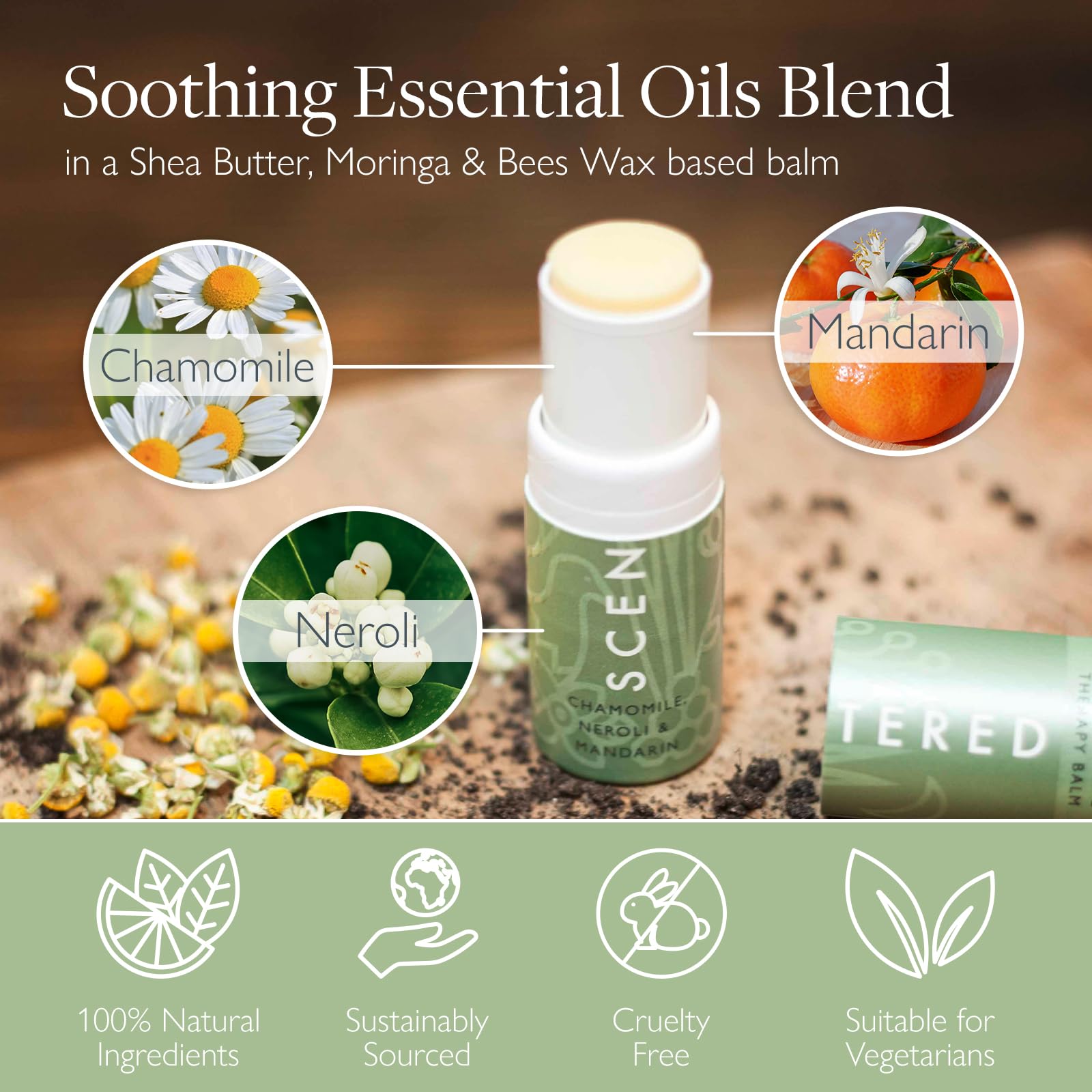 Scentered Aromatherapy Balm Stick, Love - Self Care & Emotional Wellbeing - 100% Natural Essential Oils Blend: Rose, Cedarwood,