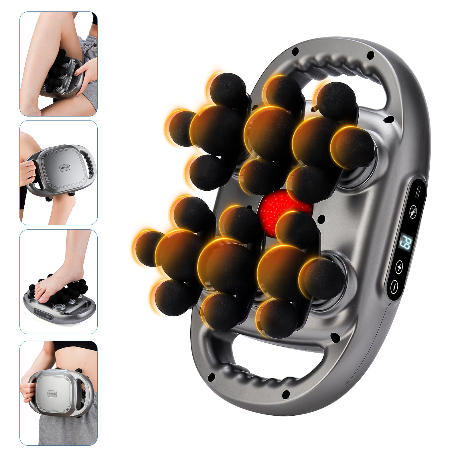 IeBilif Massage Gun, 22 Head Foot Back Neck Shoulder Massager with Adjustable Multi-Modes & Intensities, Fascia Gun for Athletes