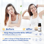 HIQILI 0.33 Fl Oz Ylang-Ylang Essential Oil, Long-Lasting Scent for Diffusers, Perfumes, Aromatherapy, DIY - 10 ML