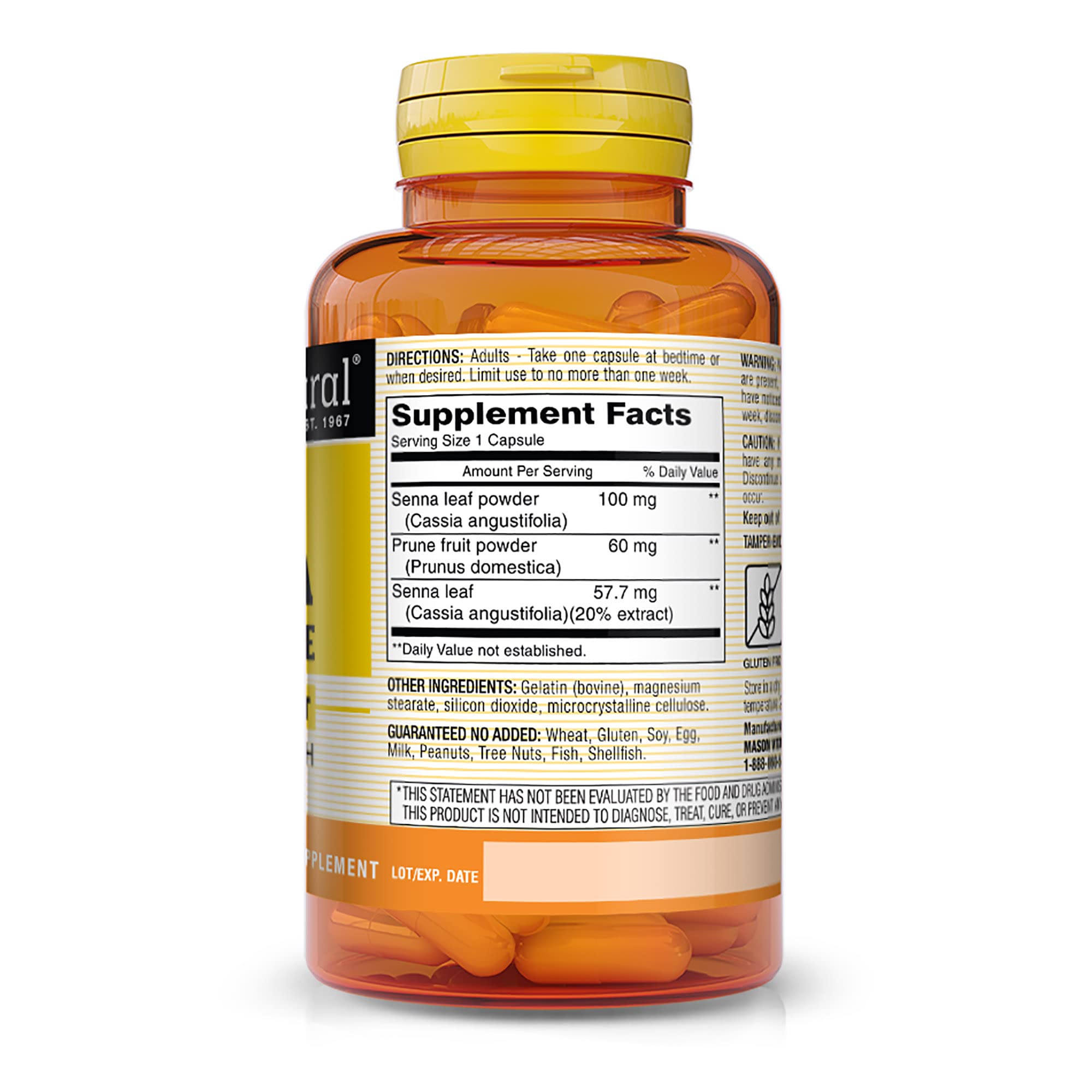 MASON NATURAL Prune Senna Concentrate - Natural Vegetable Laxative, Promotes Regularity and Bowel Function, Improves Digestive H