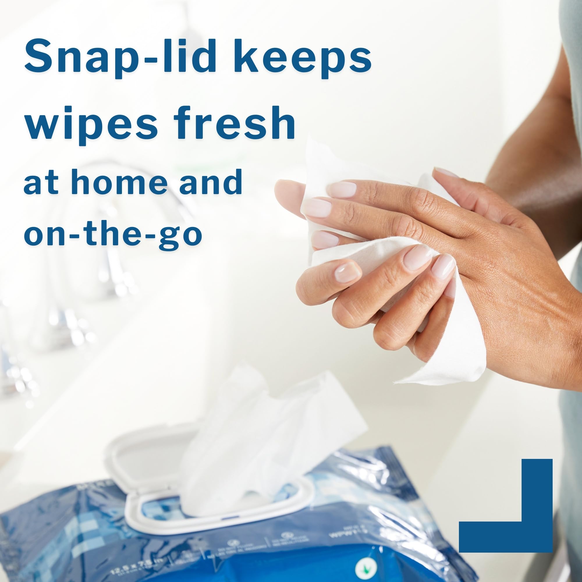 McKesson Washcloth Wipes for Adults, Scented (3 Pack, 288 Washcloths) Disposable Wash Cloths for Body - No-Rinse Formula with Sn
