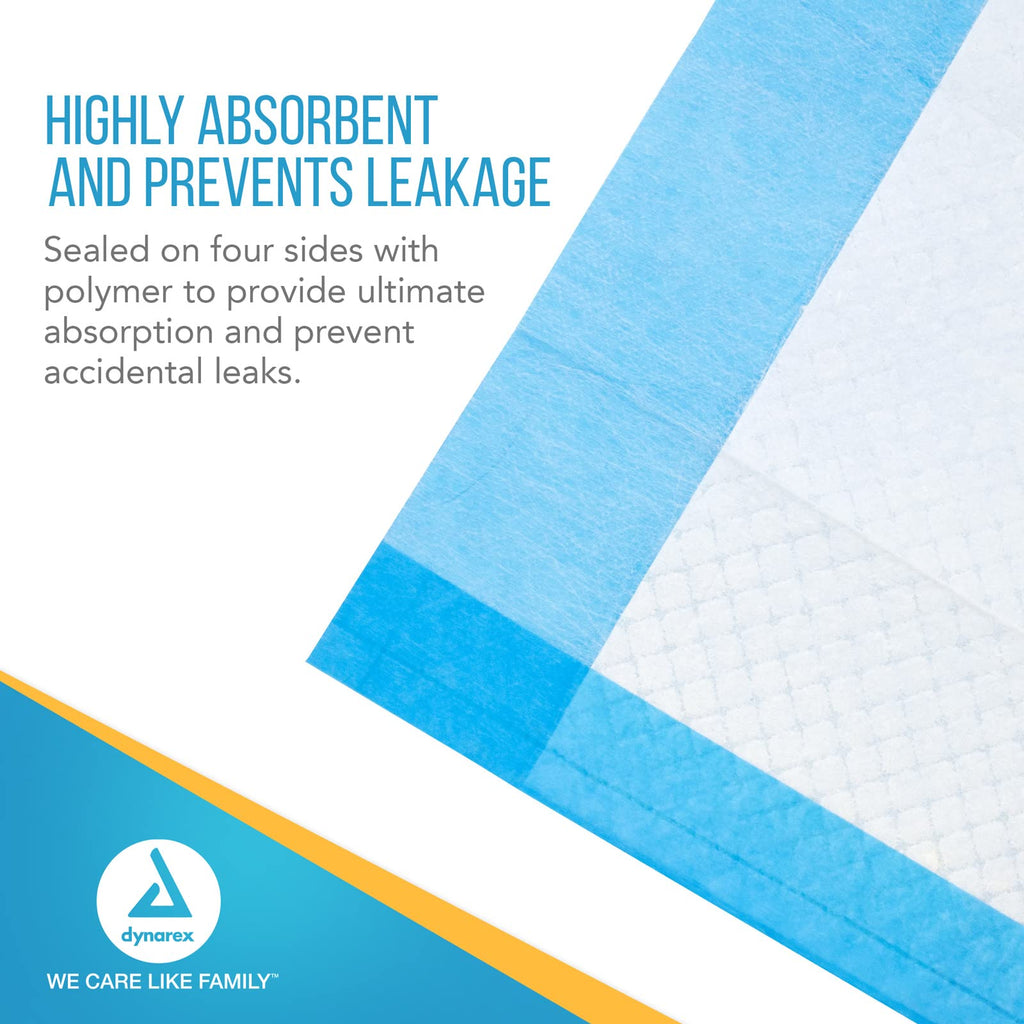 Dynarex 1341 Disposable UnderPad, Medical-Grade Incontinence Bed Pad to Protect Sheet, Mattresses, and Furniture, 17  x 24 , 22g