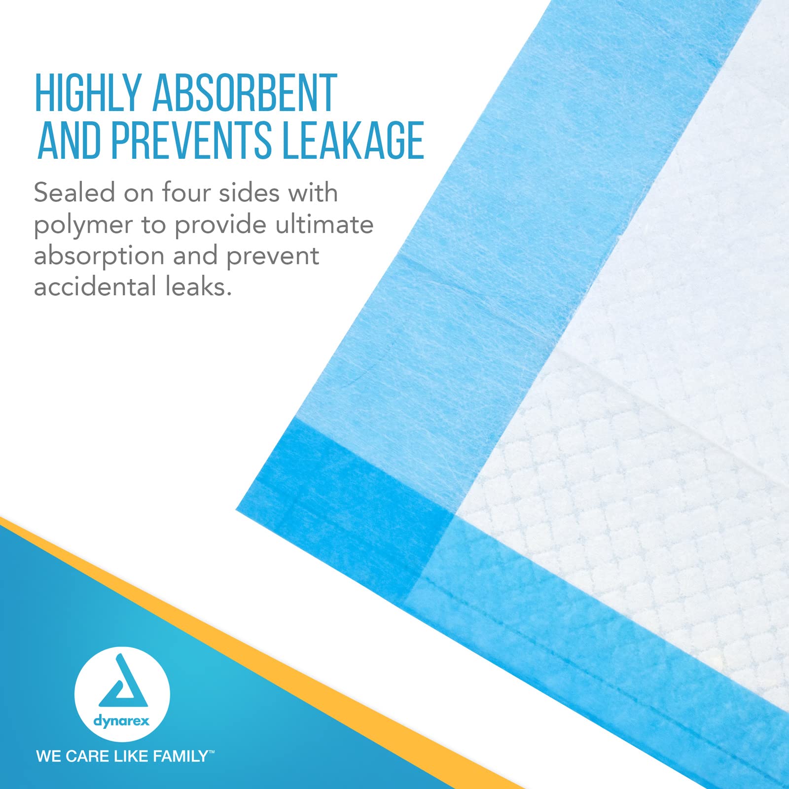 Dynarex 1341 Disposable UnderPad, Medical-Grade Incontinence Bed Pad to Protect Sheet, Mattresses, and Furniture, 17  x 24 , 22g