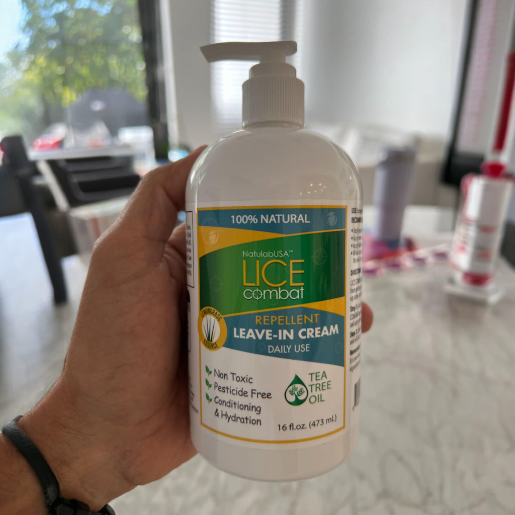 NatulabUSA Lice combat repellent Leave-in Cream. All-Natural Lice Treatment, Helps Prevent Lice Infestations. Works Great on Lic