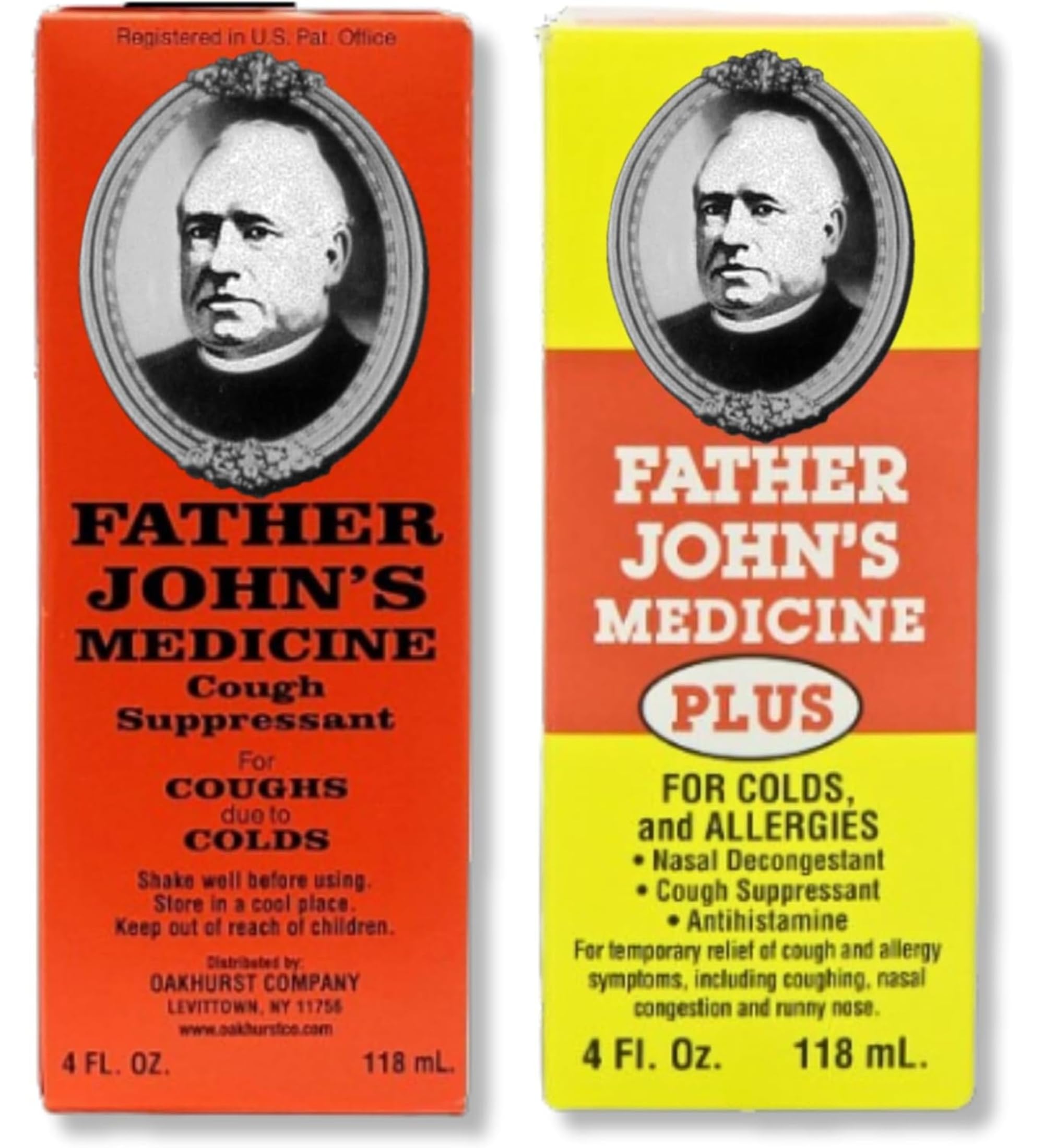 FATHER JOHNS Cough and Allergy Bundle, 4 fl oz Cough Suppressant, Cold & Allergy Relief
