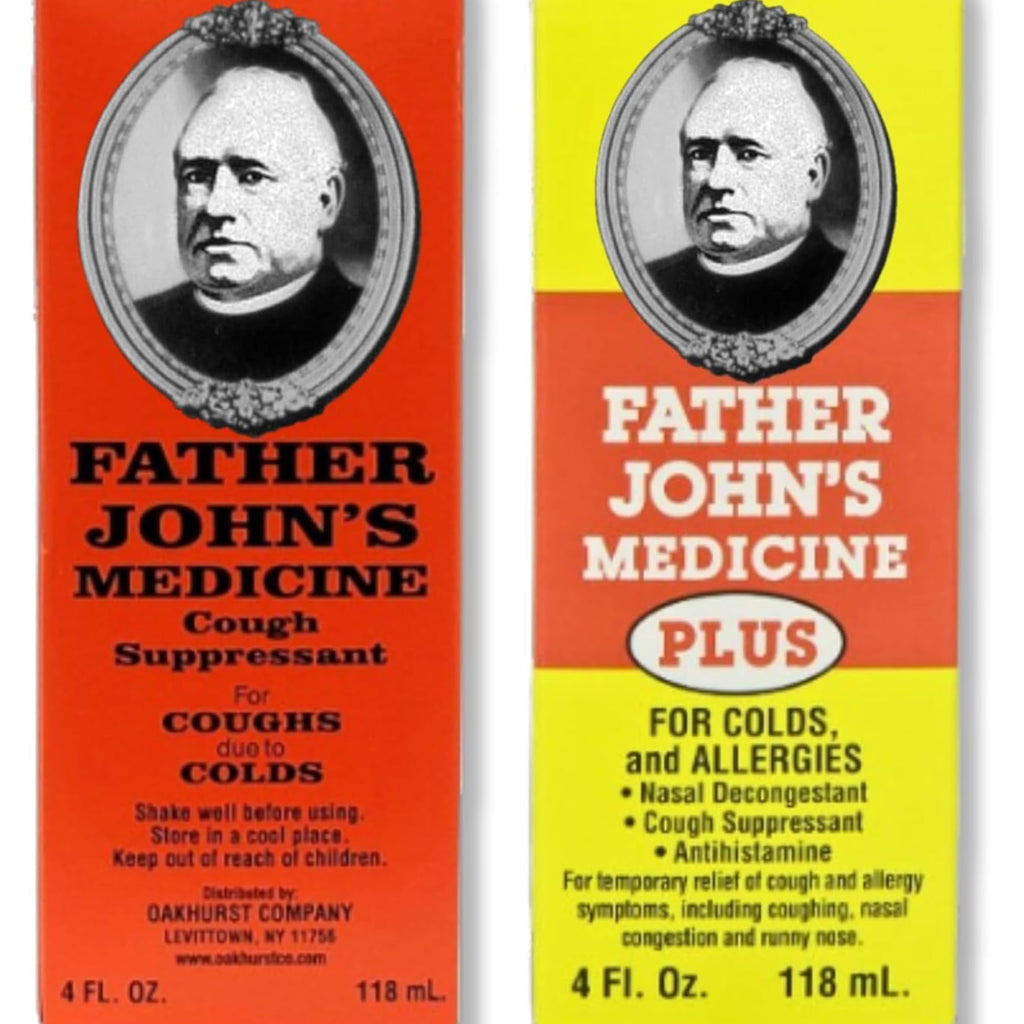 FATHER JOHNS Cough and Allergy Bundle, 4 fl oz Cough Suppressant, Cold ...