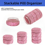 EveryBling Pill Organizer Travel Medicine Supplement Organizer Weekly Pill Box 7 Day Daily Vitamin Cases Portable Stackable Pill