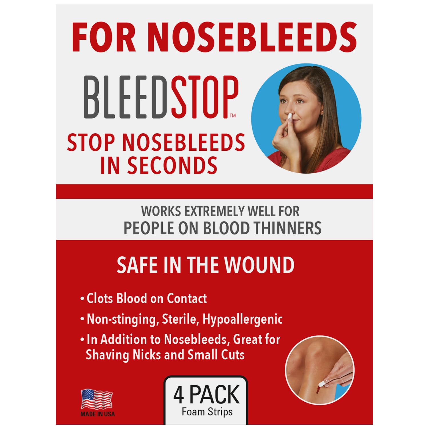 BleedStop First Aid Powder Strip for Blood Clotting, Trauma Kit, Blood Thinner Patients, Camping Safety, and Survival Equipment 