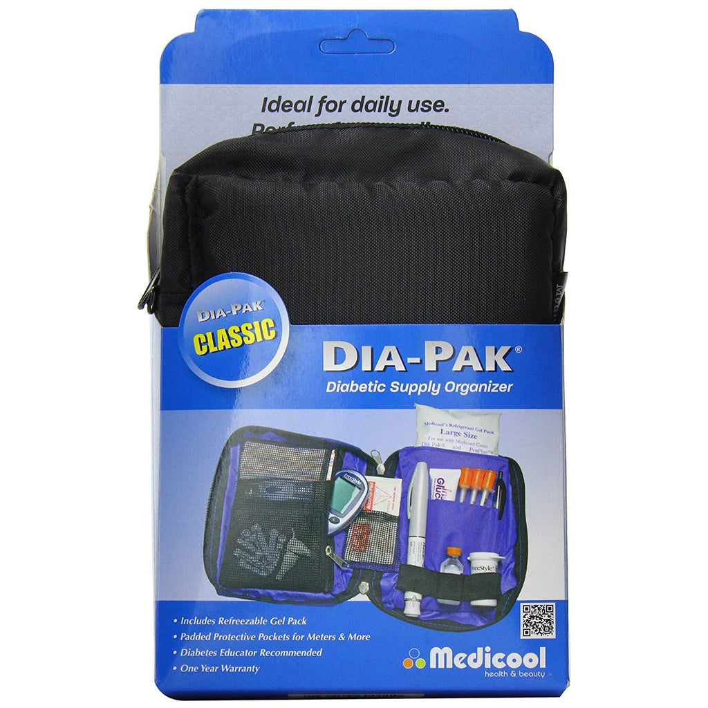 Medicool Dia-Pak Classic Diabetic Organizer for Two Week Supply with Large Gel Pack | DP CLAS/BL