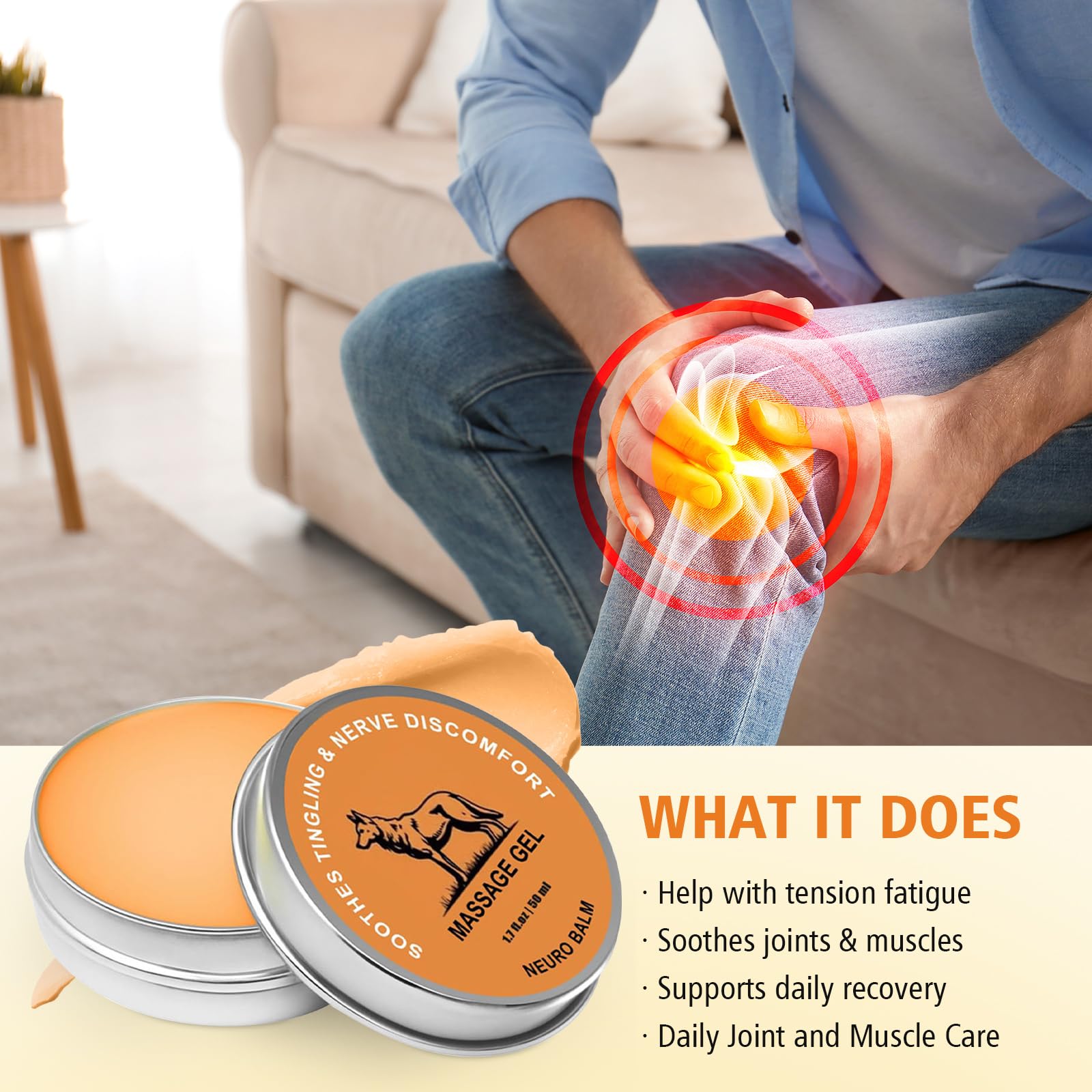 Uxfecpux 2 PCs Therawolf Neuro Balm, Norse Organics Muscle and Joint Balm, Natural Joint Care Soothing Massage Cream for Hands,
