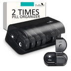 Fullicon Large Capacity Pill Organizer, Secure Pill Case with Durable Printing, Spill Proof Daily Pill Organizer, 7 Day Pill Box