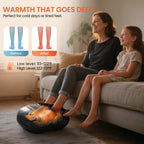 CILI Shiatsu Foot Massager Machine with Heat,Electric Heated Feet Massager for Plantar Fasciitis, 3 Kneading & 3 Compression,Up