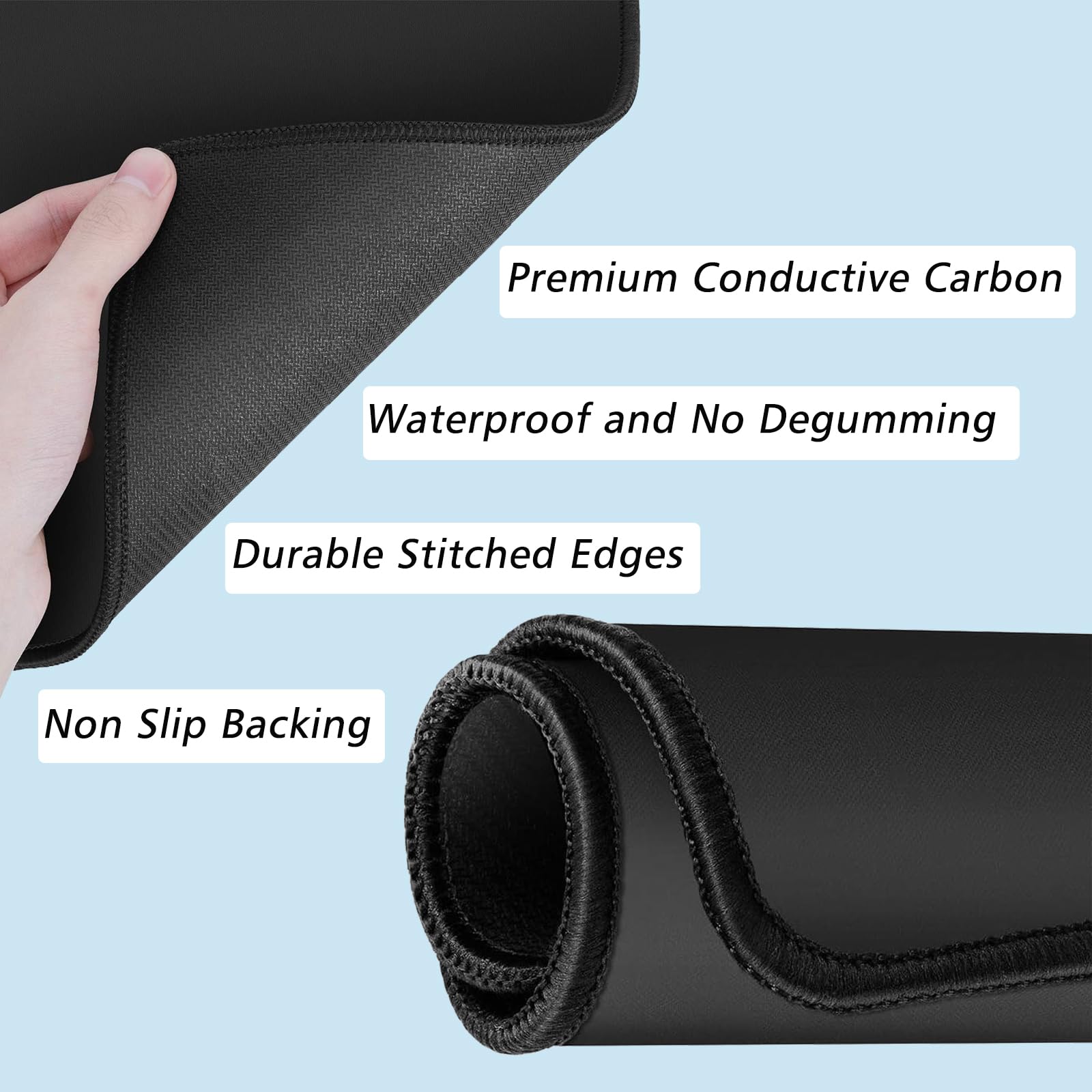 Grounding Mat Kit (2 Pack)-2 Grounding Mats (10 x 26.7) with Grounding Adapter, 2 Straight Cords (15ft) and 2 Grounding Wristban
