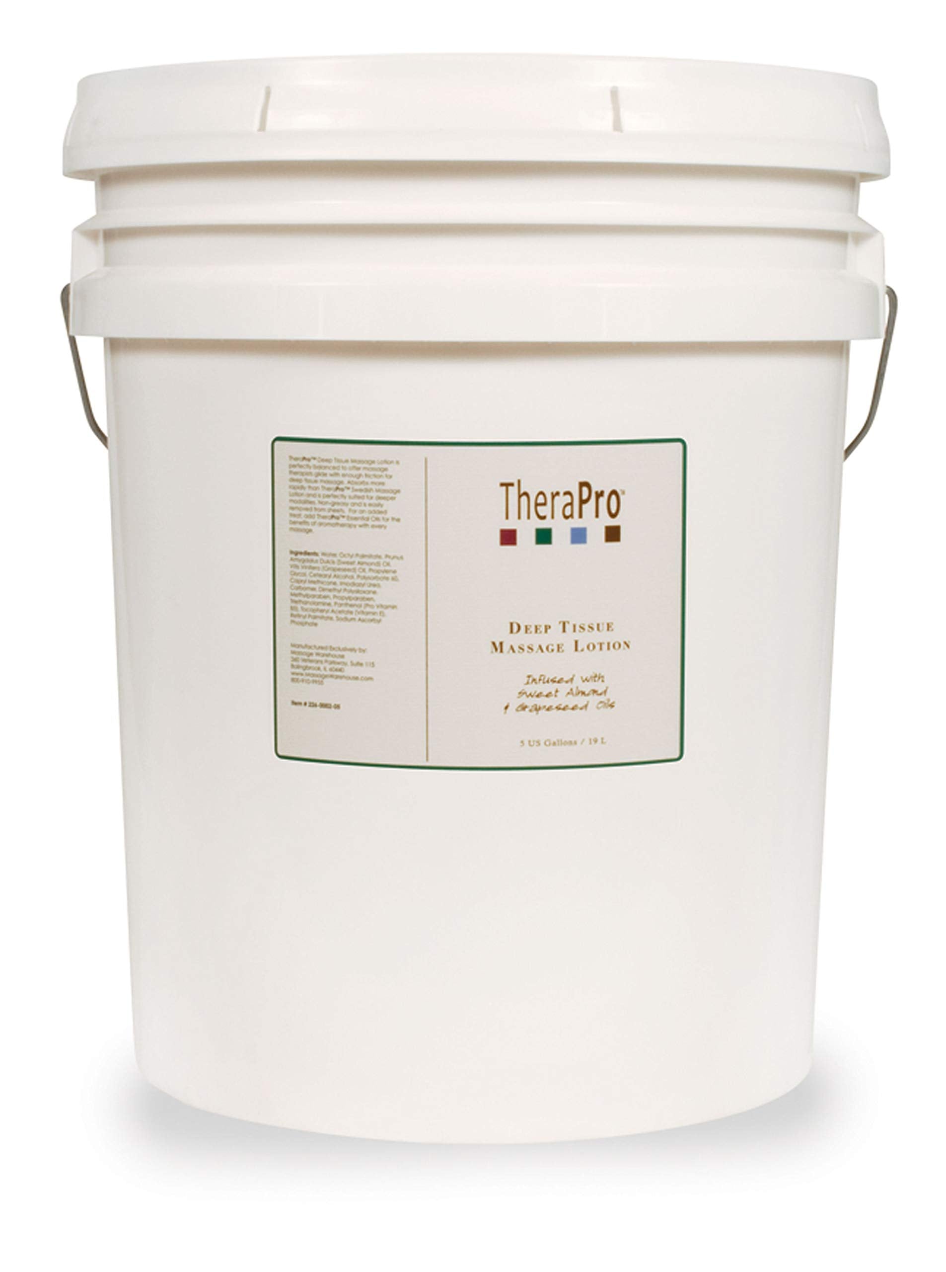 Deep Tissue Massage Lotion by TheraPro - Unscented - Infused with Sweet Almond & Grapeseed Oil - Smooth Glide & Non-Greasy - Abs