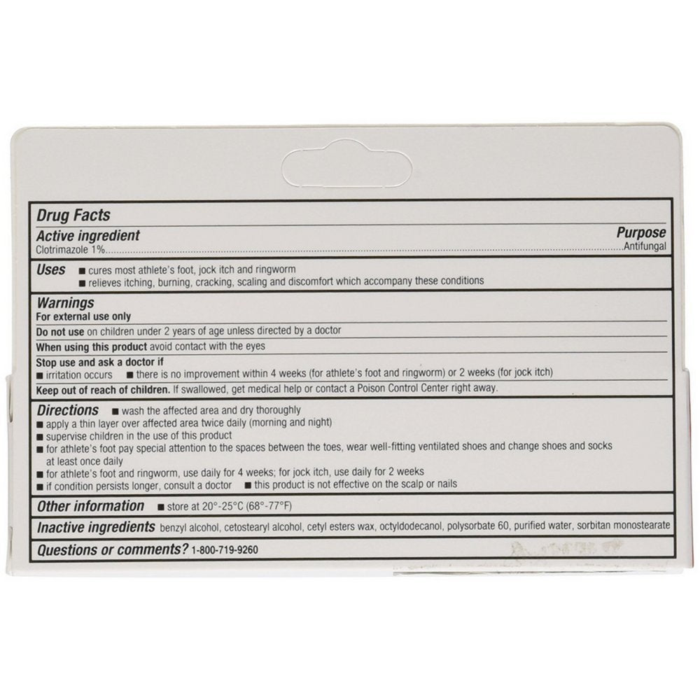 Clotrimazole Cream 1 Oz. Athletes Foot