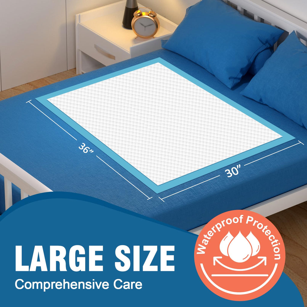 100 Count Disposable Bed Pads 30X36 MILDPLUS Super Absorbent Underpads, Disposable Extra Large Chucks Pads, Incontinence Pad