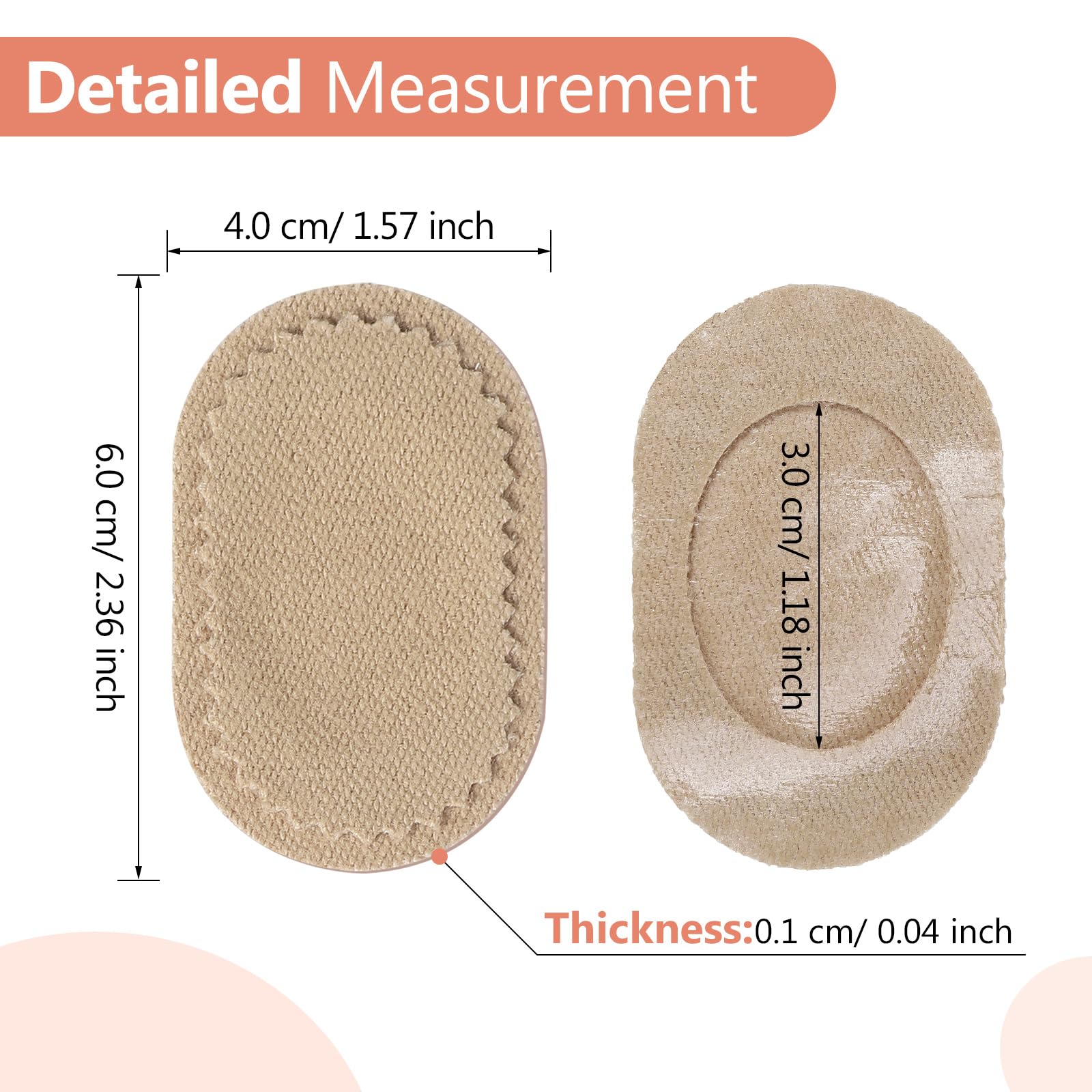 Nuanchu 60 Pieces Bunion Cushions Self-Adhesive Bunion Pads Foot Callus Patches Foot Blister Shoe Accessories Women Men Feet Hee