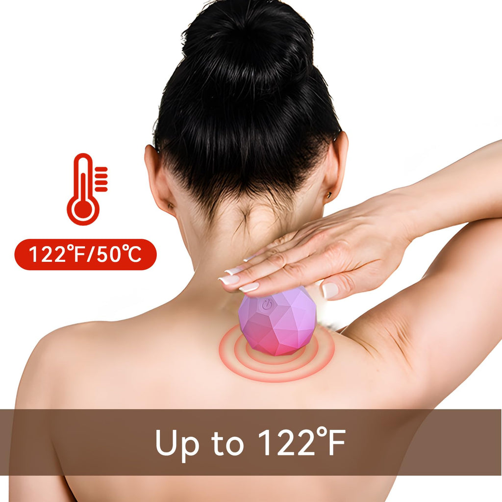 Vibrating Massage Ball with Heat - Portable Physical Therapy for Muscle Relief Up to 120 H Heating Temperature for Myofascial Re
