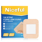 Niceful 10 Count Silicone Foam Dressing 1.6 x 2, Wound Dressing for Minor Surgical Incisions, Abrasions, Absorbent Silicone Band