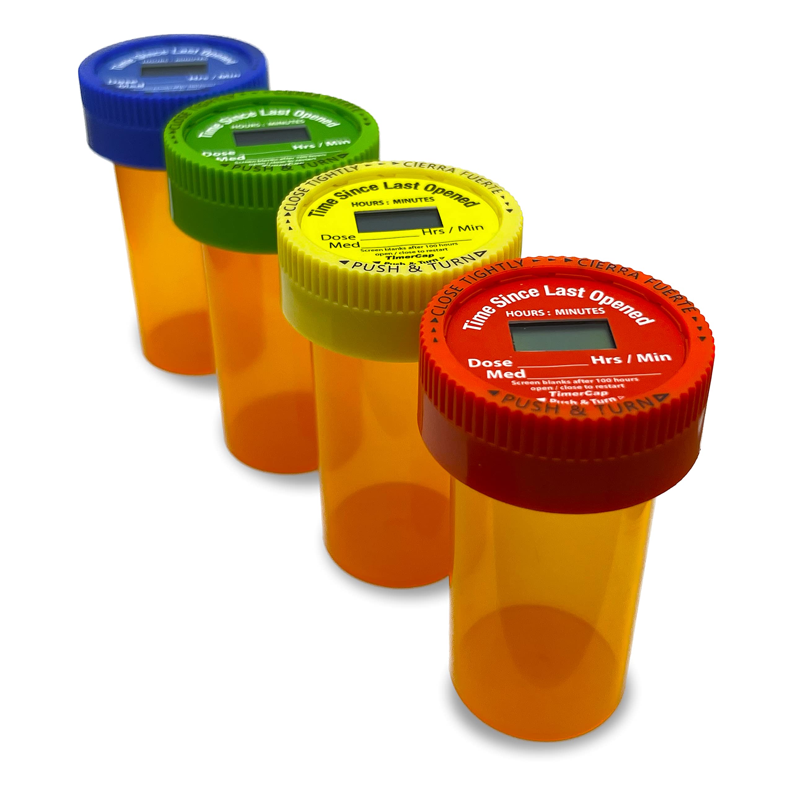 TimerCap Automatically Displays Time Since Last Opened - Built-in Stopwatch Smart Pill Bottle Cap Medication Reminder Case ( Qty