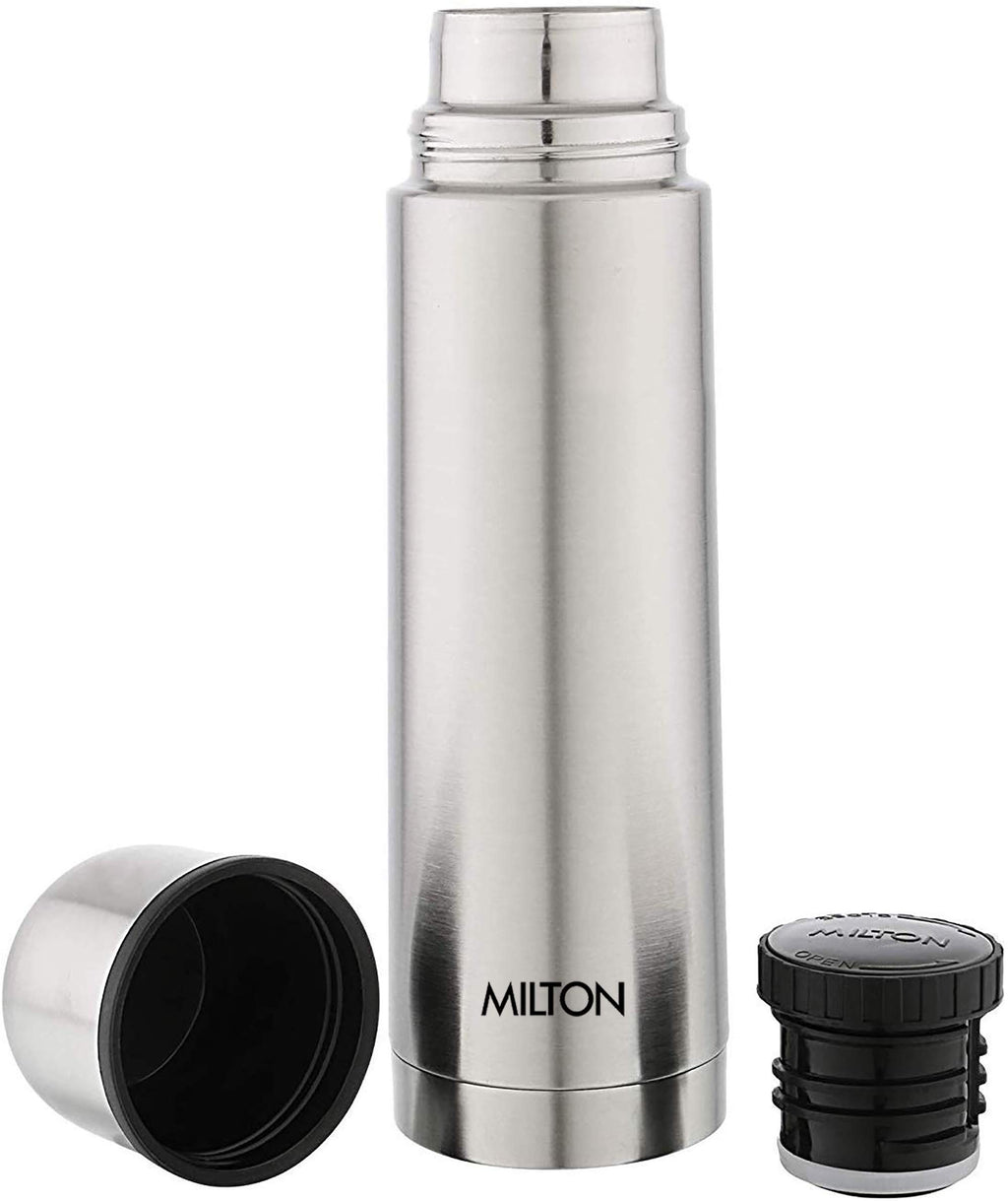 Milton Plain Lid 350 Thermosteel Vacuum Insulated Flask with Jacket 350 ml| 24 Hours Hot and Cold Water Bottle with Plain lid |